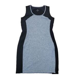 Athleta Sleeveless Dress Women's Sz M Athleisure Black Gray Stretch Fitness Wear